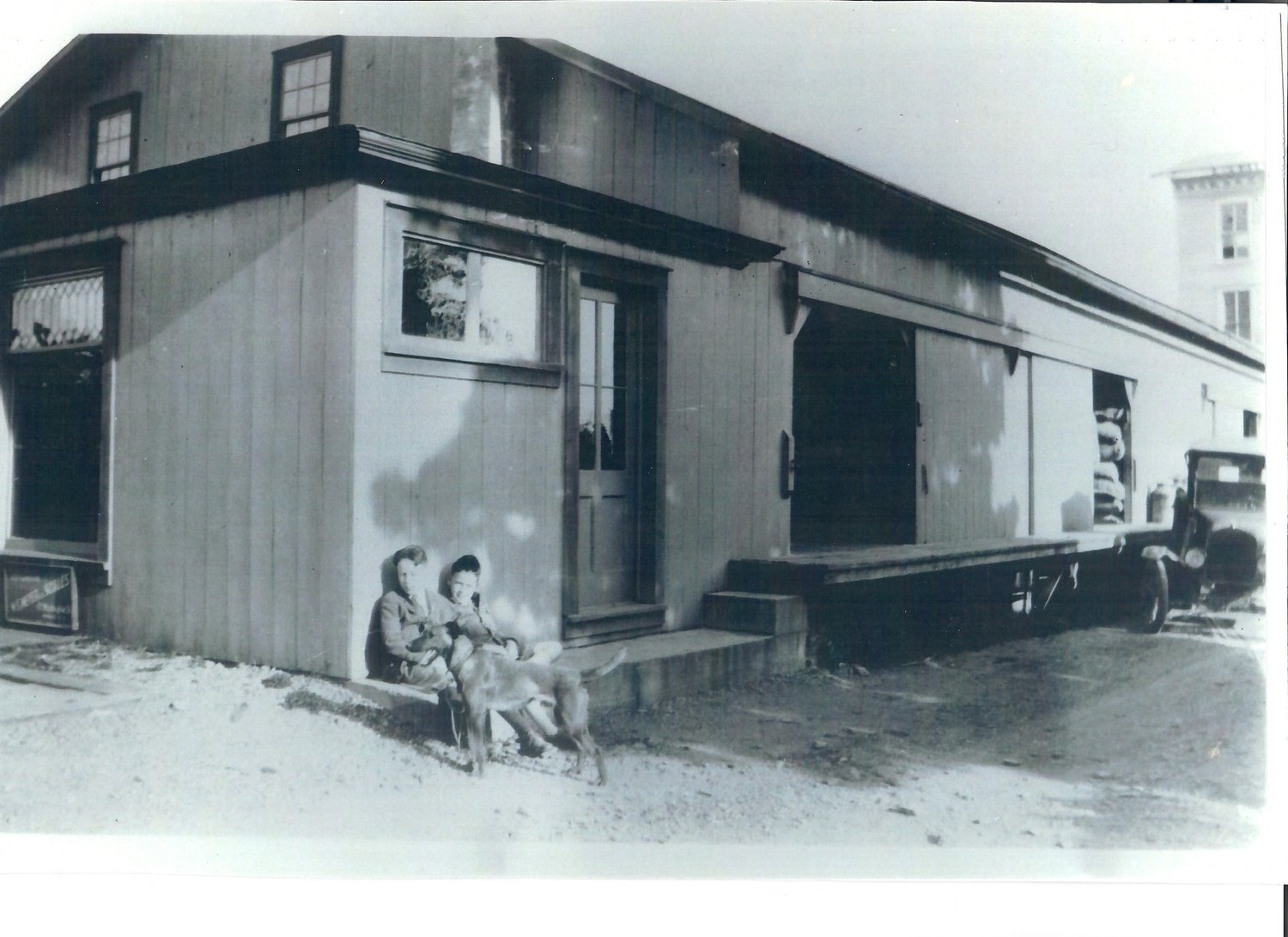 The historic feed-store building that houses the distillery.