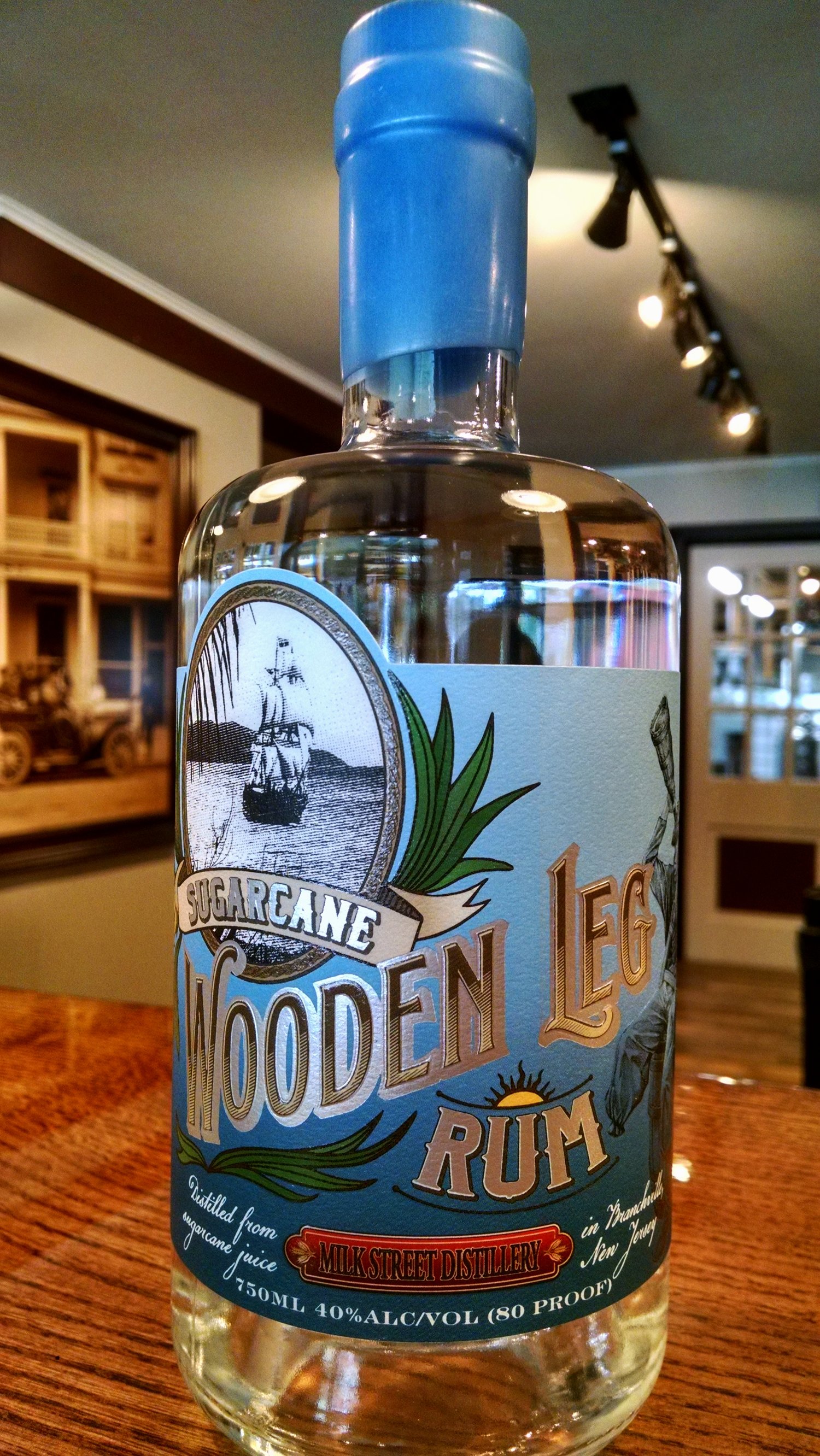 Wooden Leg Rum bottle.